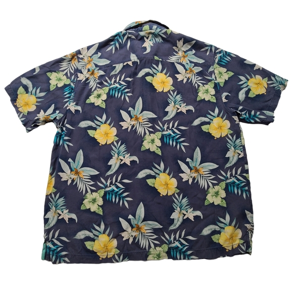 Tommy Bahama Mens XL Silk Hawaiian Shirt Button Short Sleeve Original Fit Floral - Picture 2 of 6